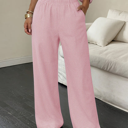 Effortless Linen Wide Leg Pants for Women with High Waist Flowing Relaxed Casual Style