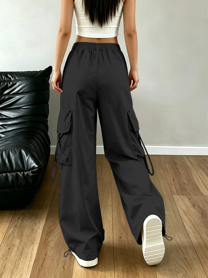 Effortless Cargo Pants for Women with Drawstring Waist Wide Leg Style