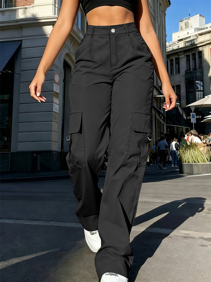 Effortless Cargo Pants for Women with High Waist Drawstring Wide Leg Relaxed Style