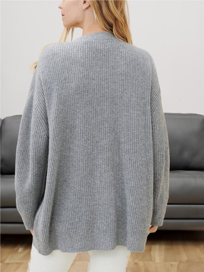 Cozy Oversized Knit Cardigan for Women with V Neck Long Sleeve Button Front Cocoon Style