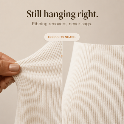 Comfortable Ribbed Knit Sweater Dress for Women with Cowl Neck Long Sleeve Relaxed Fall Style