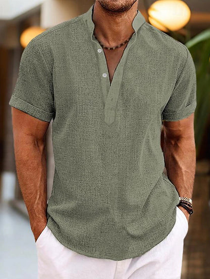 Leo | Men’s Summer Henley Short Sleeve Shirt