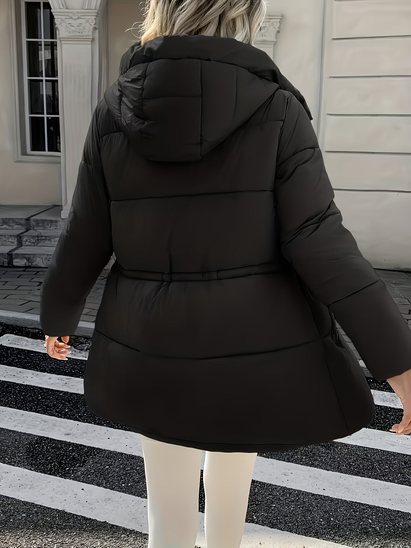 Cozy Quilted Bread Ski Jacket for Women with Stand Collar Loose Puffer Warm Winter Style