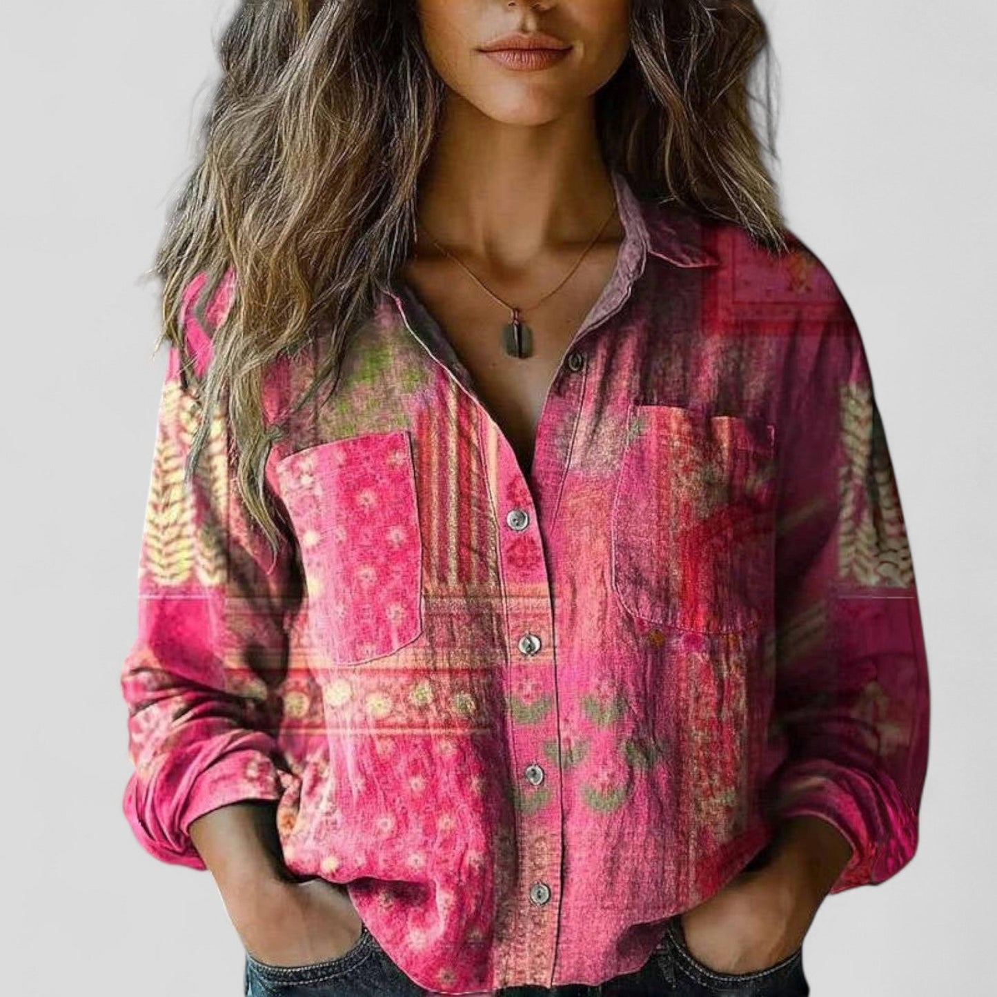 Effortless Floral Print Jacket for Women with Zip Front Long Sleeve Lightweight Relaxed Style