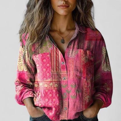 Effortless Floral Print Jacket for Women with Zip Front Long Sleeve Lightweight Relaxed Style
