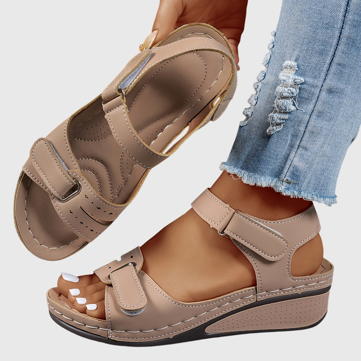 Comfortable Orthopedic Sandals for Women with Buckle Strap Platform Open Toe Style