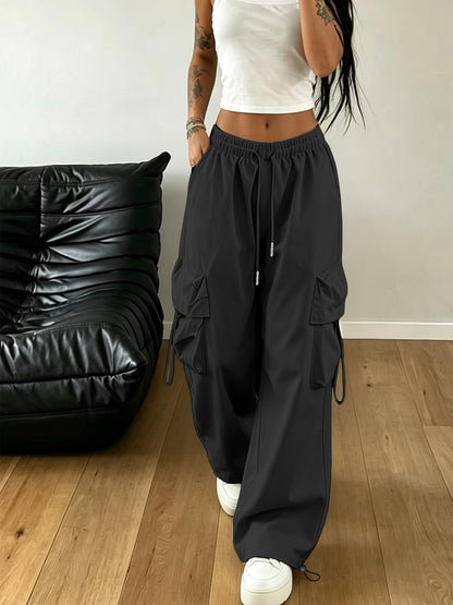 Effortless Cargo Pants for Women with Drawstring Waist Wide Leg Style