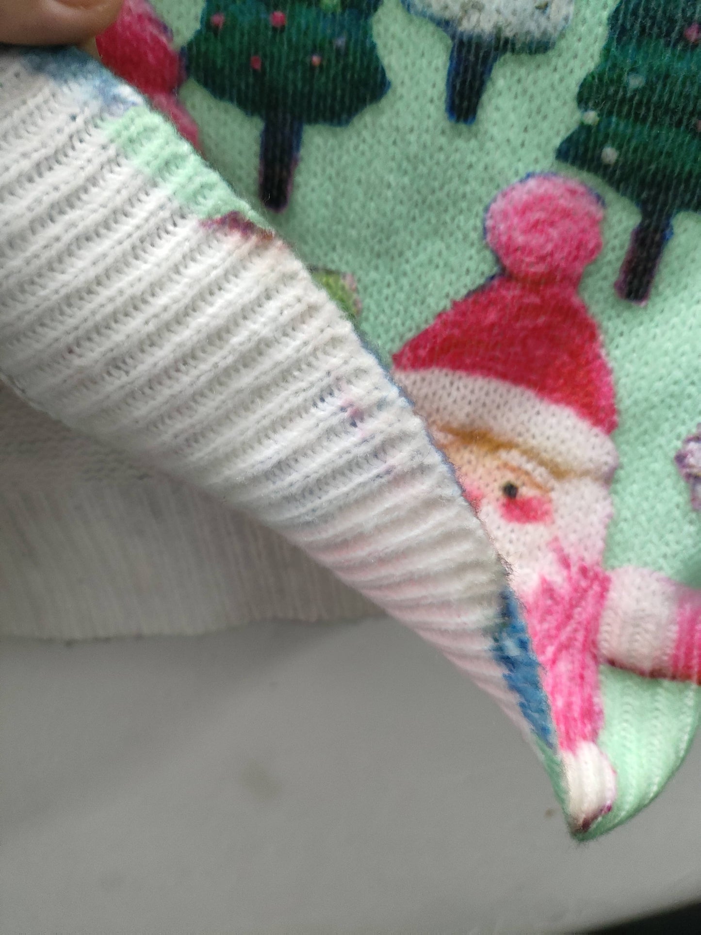 Cozy Christmas Tacky Sweater for Women with Crew Neck Long Sleeve Santa Print Oversized Knit Style