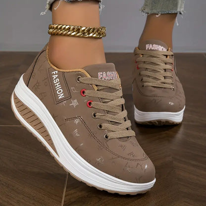 Comfortable Orthopedic Sneakers for Women with Lace Up Breathable Mesh Platform Sole Style
