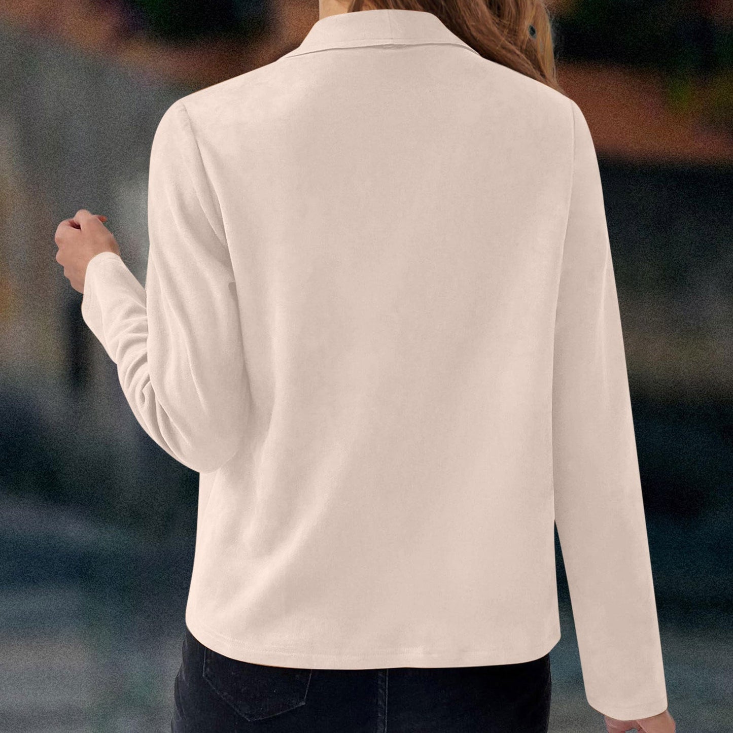 Elegant Waterfall Jacket for Women with Open Front Long Sleeve Cropped Blazer Style