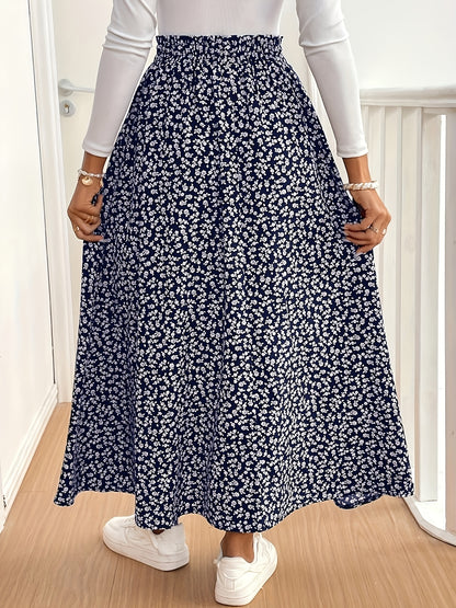 Fiona | Stylish Floral Maxi Skirt for Women with Side Slit Detail