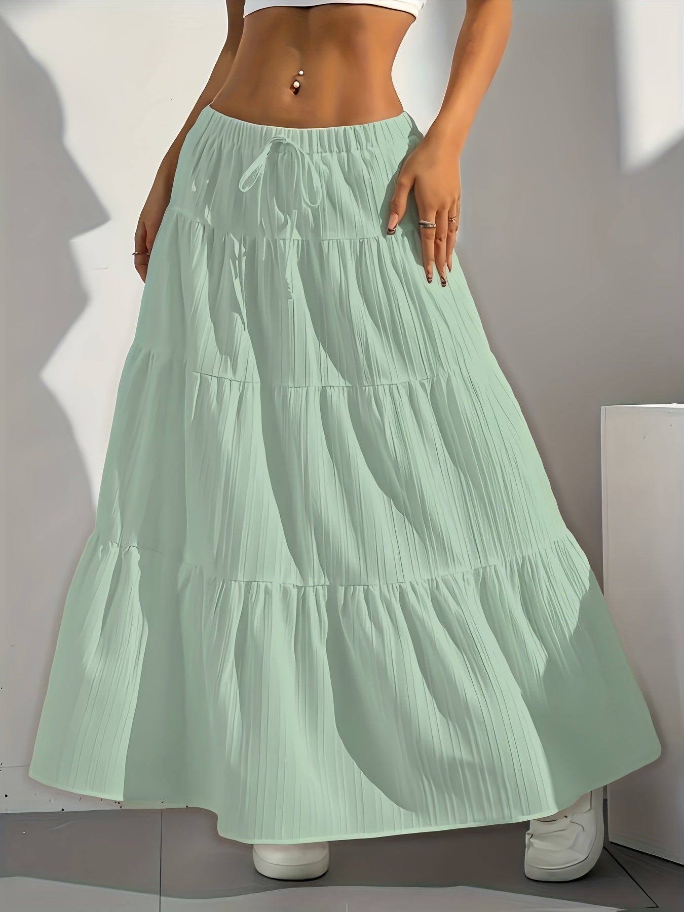 Serena | Stylish Tiered Maxi Skirt for Women with Drawstring Waist