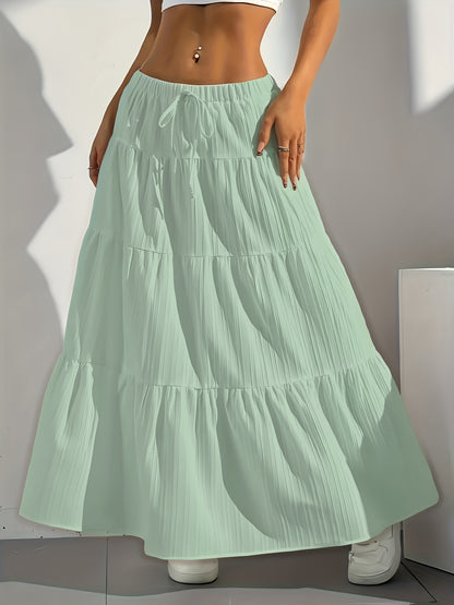 Serena | Stylish Tiered Maxi Skirt for Women with Drawstring Waist