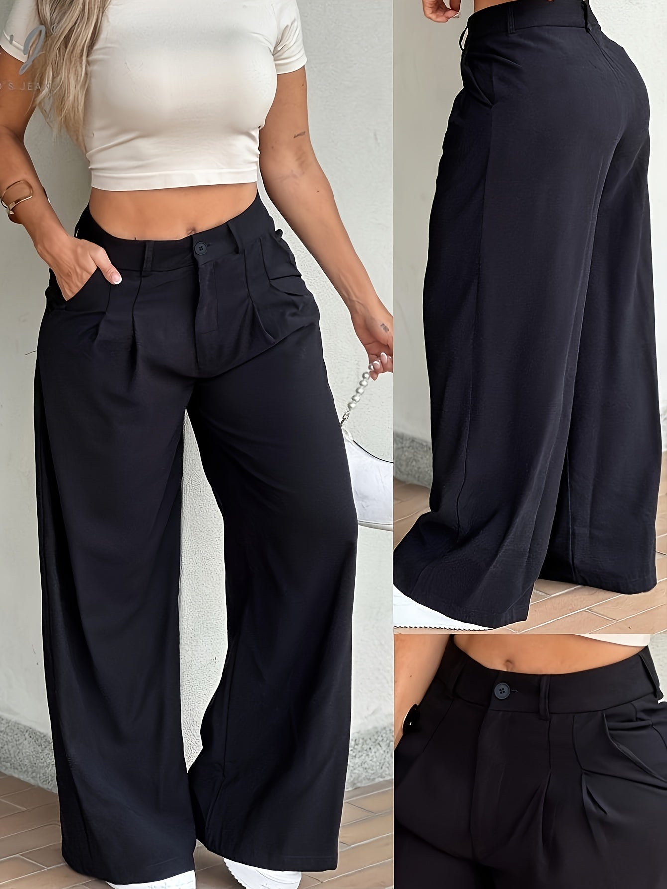 Effortless Cargo Pants for Women with High Waist Wide Leg Relaxed Flowing Style