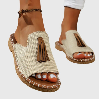 Comfortable Sandals for Women with Tassel Strap Slip On Casual Style