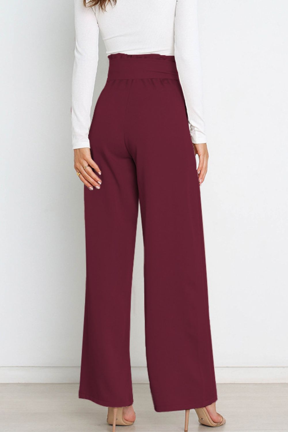Effortless Wide Leg Pants for Women with High Waist Paperbag Belted Tapered Relaxed Style