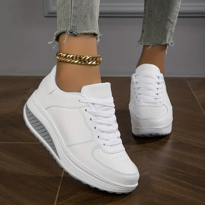 Comfortable Orthopedic Sneakers for Women with Lace Up Breathable Mesh Platform Sole Style
