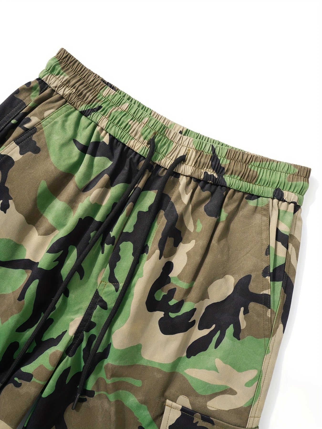 Effortless Camo Cargo Pants for Women with Elastic Cuff Utility Pockets Relaxed Fit
