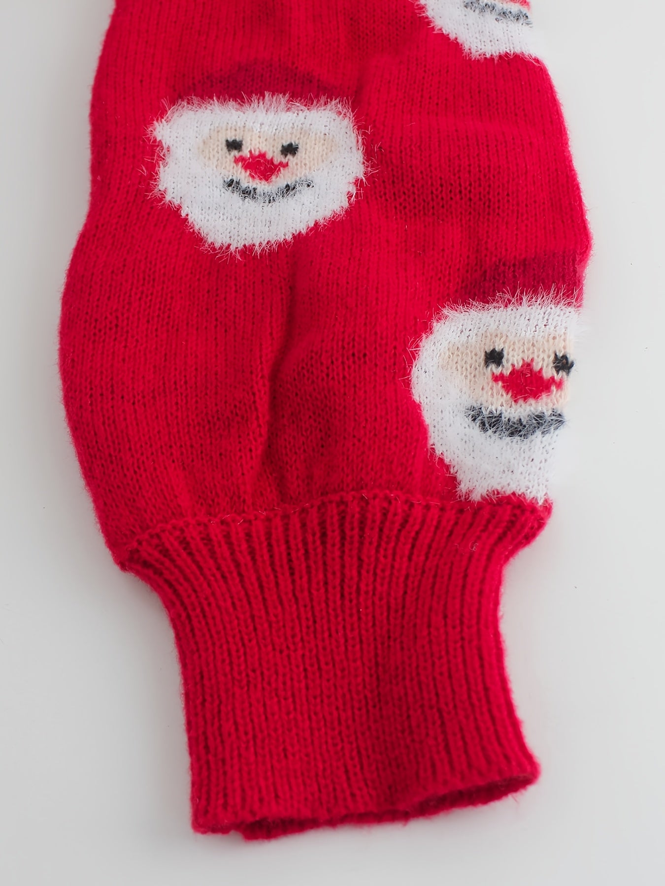 Cozy Red Santa Print Christmas Tacky Sweater for Women with Crew Neck Long Sleeve Oversized Knit Style