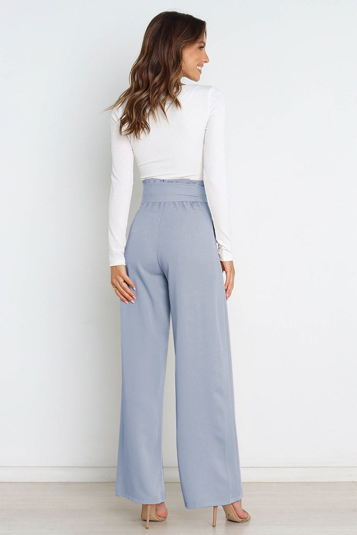 Effortless Wide Leg Pants for Women with High Waist Paperbag Belted Tapered Relaxed Style