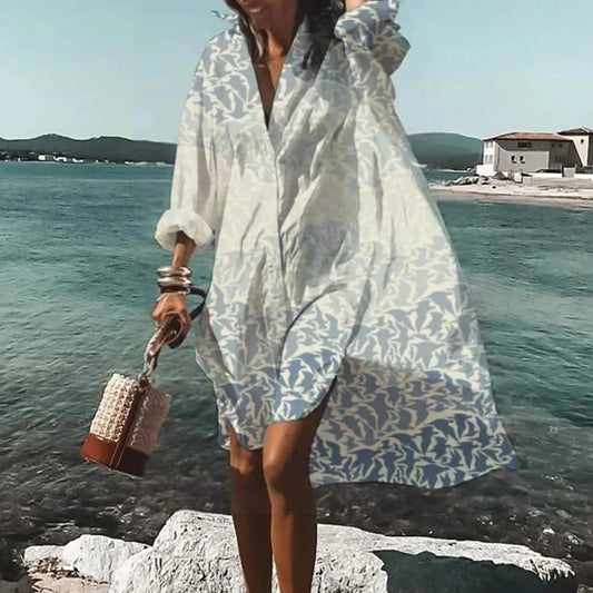Jade | Effortless White Boho Shirt Dress for Casual Summer Style