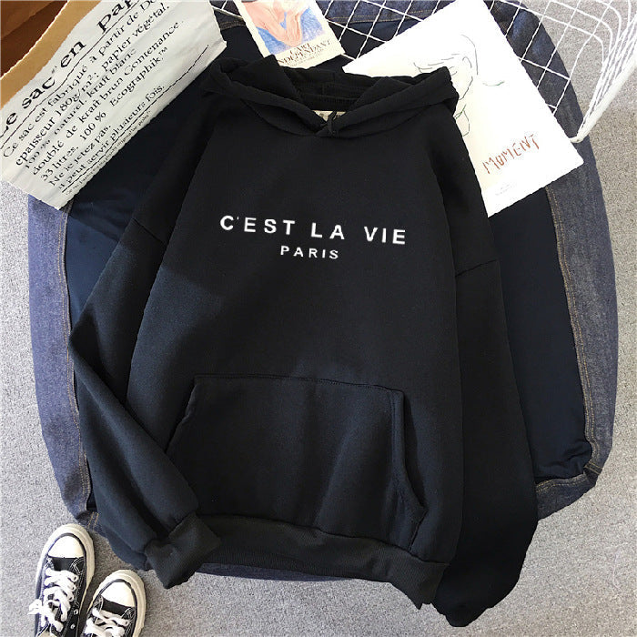 Comfortable Graphic Print Hoodie for Women with Drawstring Hood Long Sleeve Kangaroo Pocket Oversized Style