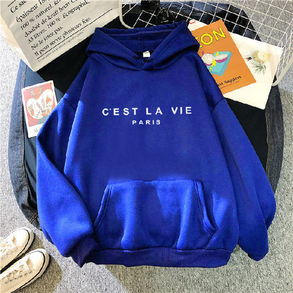 Comfortable Graphic Print Hoodie for Women with Drawstring Hood Long Sleeve Kangaroo Pocket Oversized Style