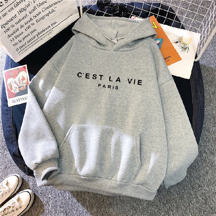 Comfortable Graphic Print Hoodie for Women with Drawstring Hood Long Sleeve Kangaroo Pocket Oversized Style
