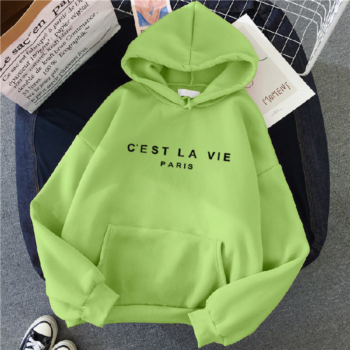 Comfortable Graphic Print Hoodie for Women with Drawstring Hood Long Sleeve Kangaroo Pocket Oversized Style