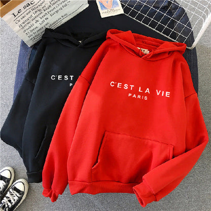 Comfortable Graphic Print Hoodie for Women with Drawstring Hood Long Sleeve Kangaroo Pocket Oversized Style