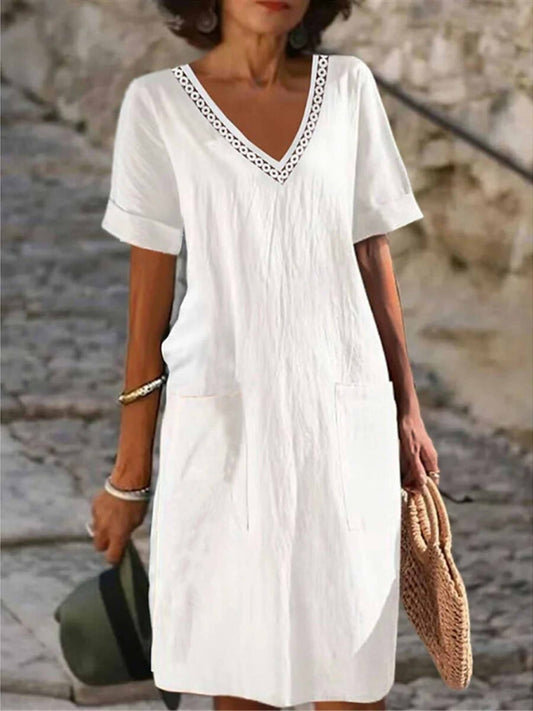 Chloe | White Sundress for Women — Casual Summer Midi Dress