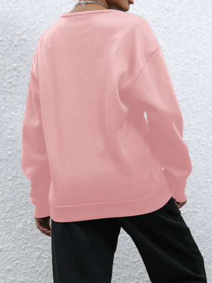 Comfortable Pink Gingerbread Christmas Tacky Sweater for Women with Crew Neck Long Sleeve Oversized Graphic Print Style