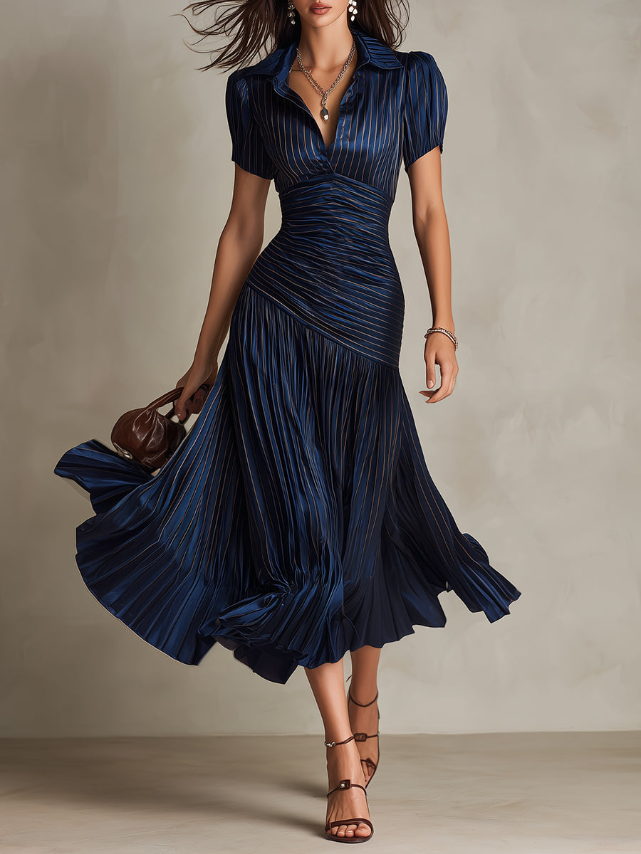 Isabelle | Elegant Semi Formal Dress for Women in Long Pleated Style