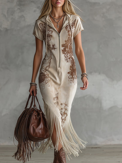 Effortless Floral Maxi Dress for Women with V-Neck Tiered Skirt Casual Summer Style