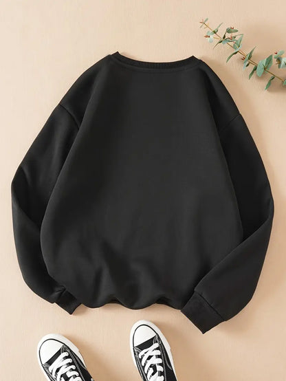 Comfortable Christmas Tacky Sweater for Women with Crew Neck Long Sleeve Cat Graphic Oversized Knit Style