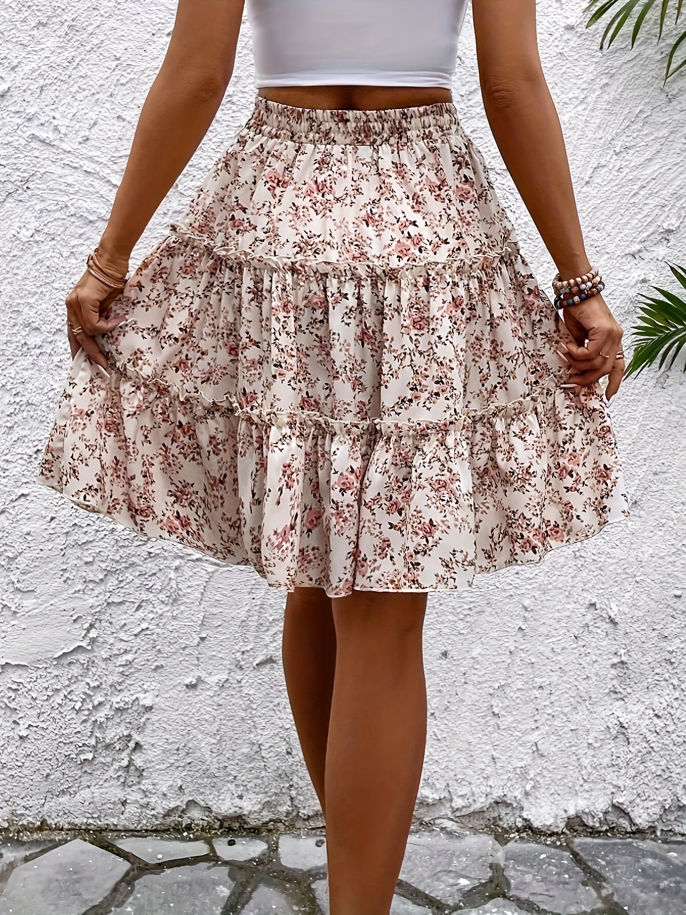 Lola | Stylish Floral Tiered Mini Skirt for Women with Ruffle Detail