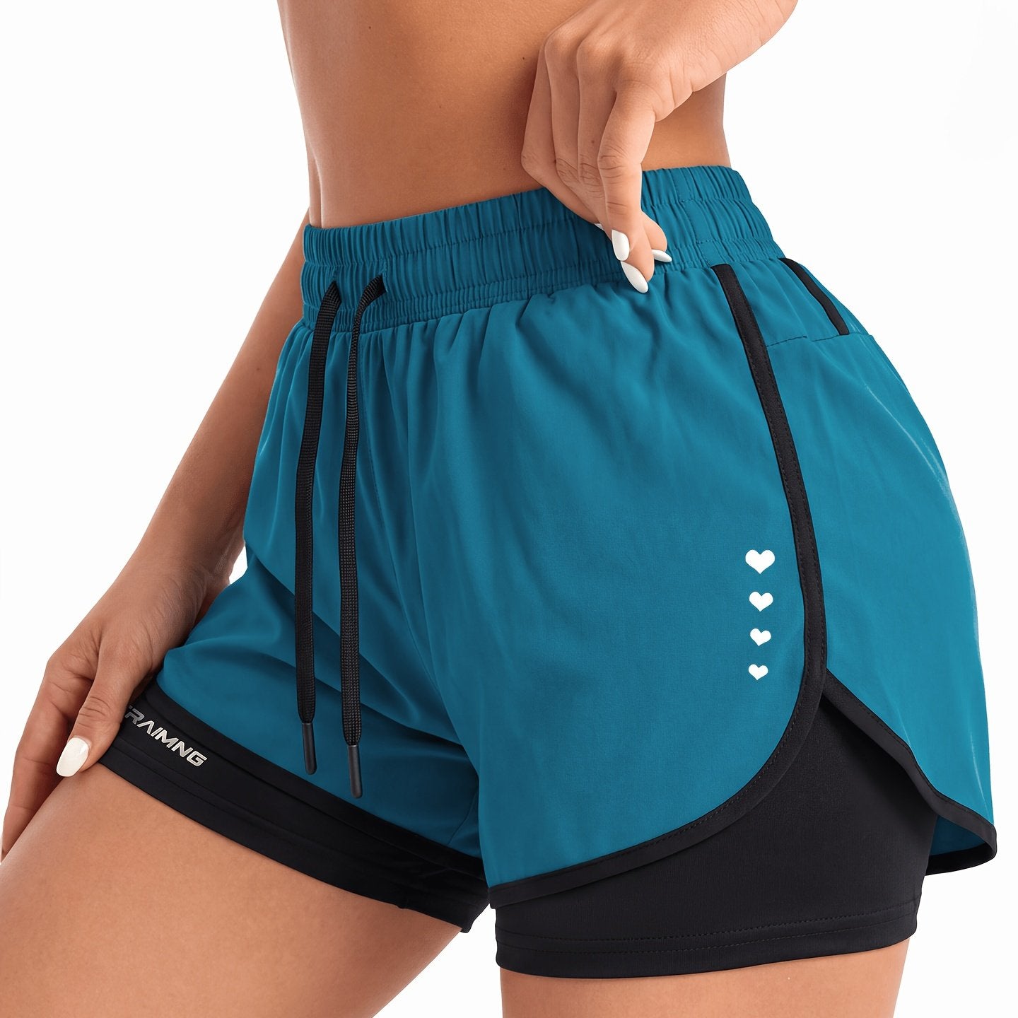 Effortless Running Shorts for Women with High Waist Drawstring Liner Side Pocket Active Style