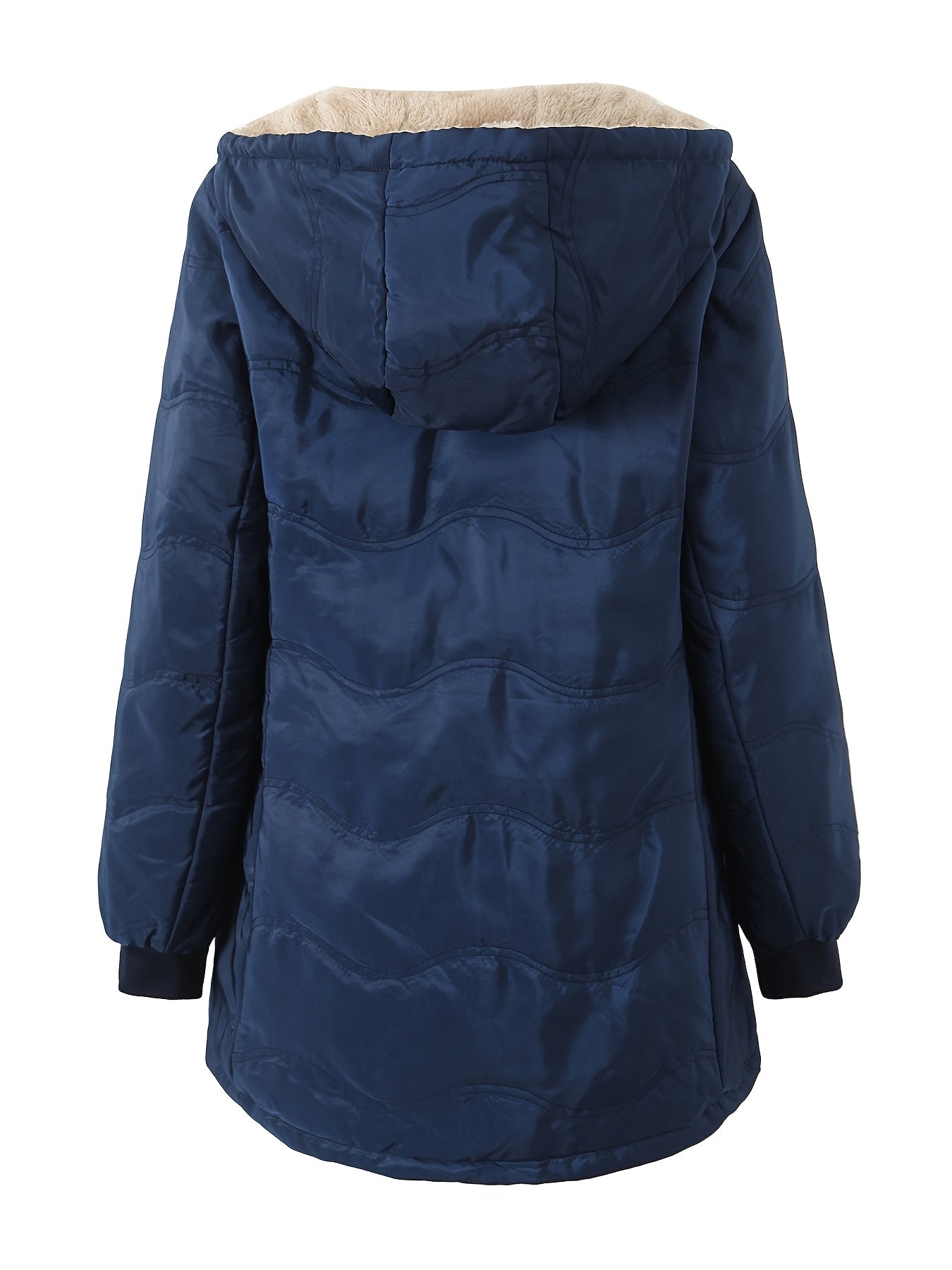 Comfortable Sherpa Lined Quilted Jacket for Women with Hooded Long Sleeve Zip Front Relaxed Style