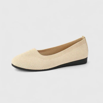Comfortable Flats for Women with Woven Upper Round Toe Slip On Style