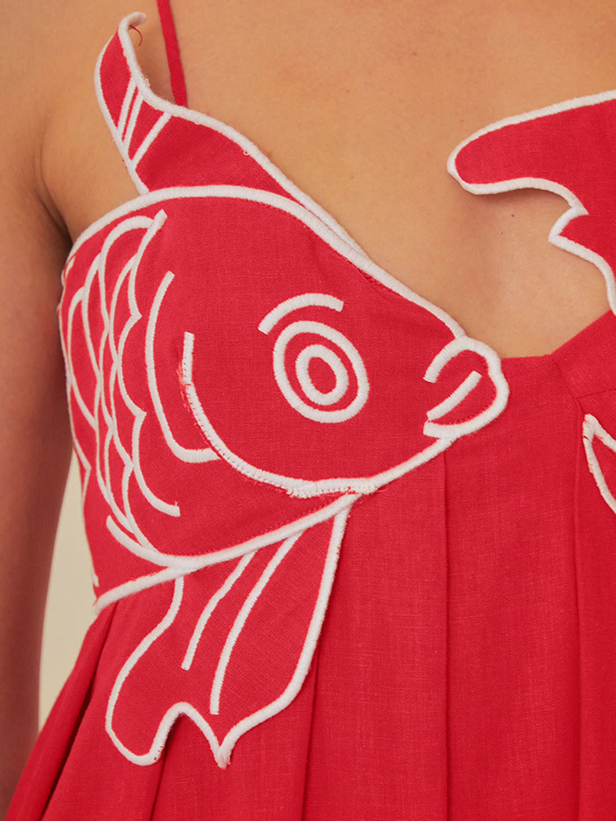 Elegant Embroidered Silk Dress for Women with V Neck Spaghetti Strap Pleated Flowing Maxi Style
