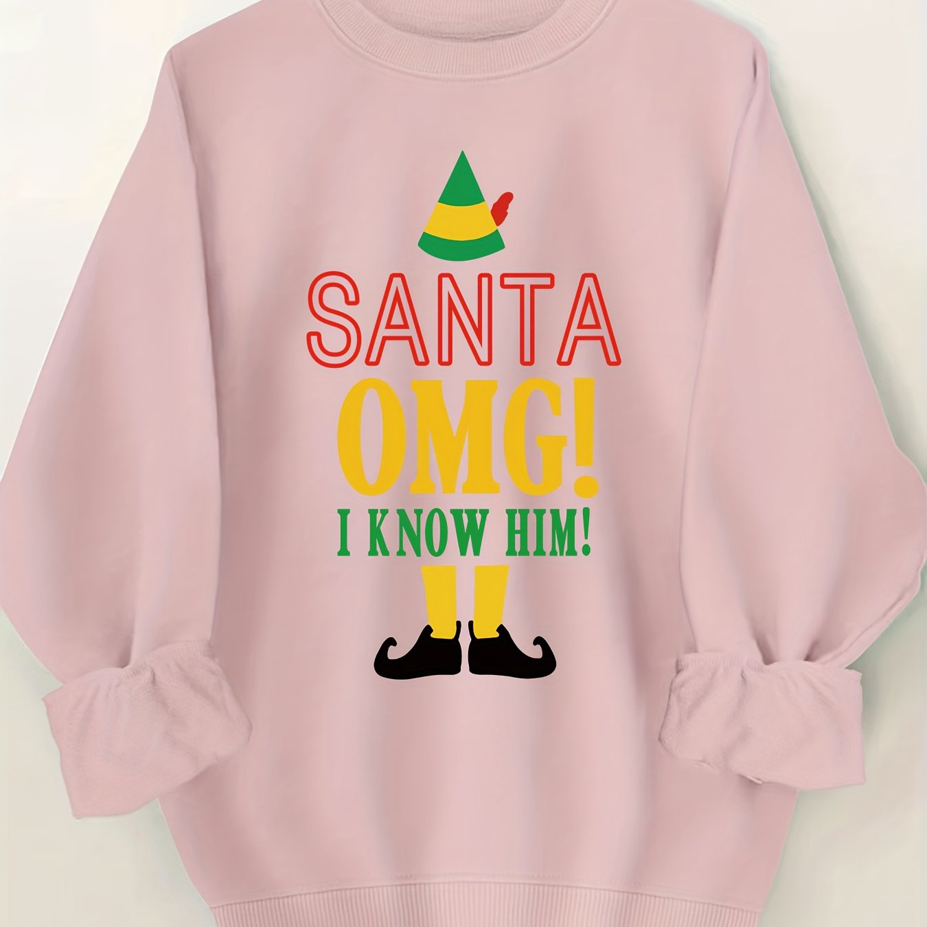 Comfortable Graphic Christmas Tacky Sweater for Women with Crew Neck Long Sleeve Oversized Pullover Style
