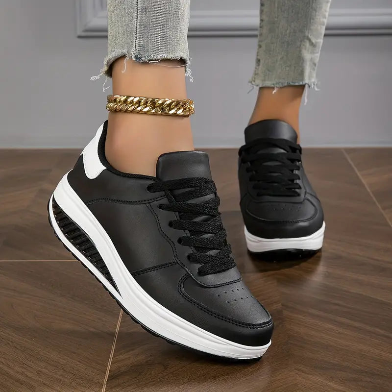 Comfortable Orthopedic Sneakers for Women with Lace Up Breathable Mesh Platform Sole Style