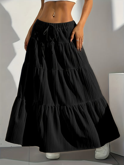 Serena | Stylish Tiered Maxi Skirt for Women with Drawstring Waist