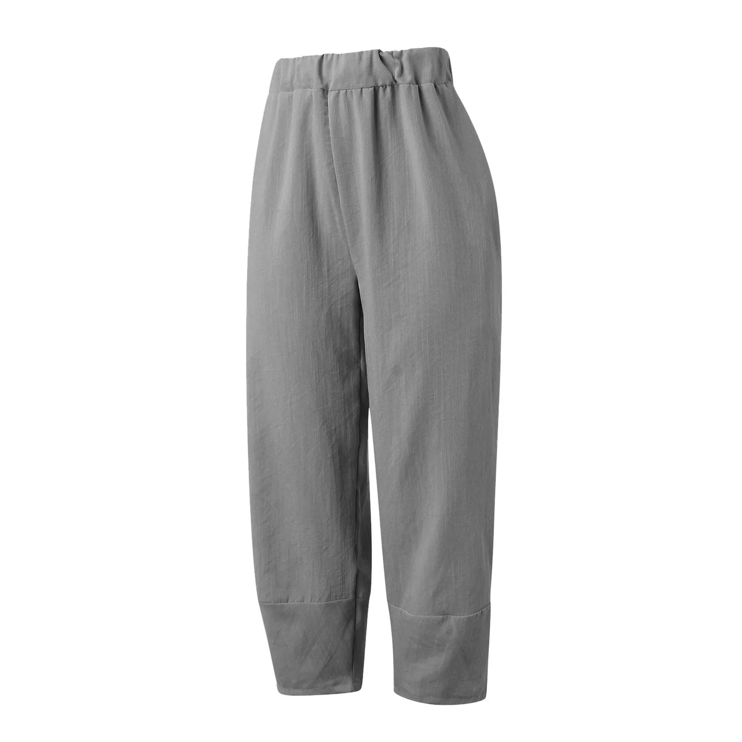 Effortless Linen Pants for Women with High Waist Cropped Wide Leg Relaxed Casual Style