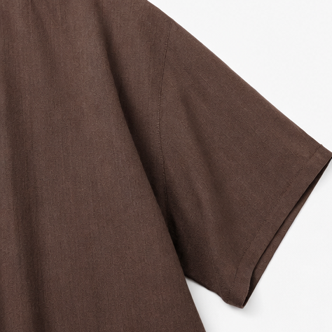 Effortless Linen Maxi Dress for Women with V Neck Half Sleeve Pocket Relaxed Style