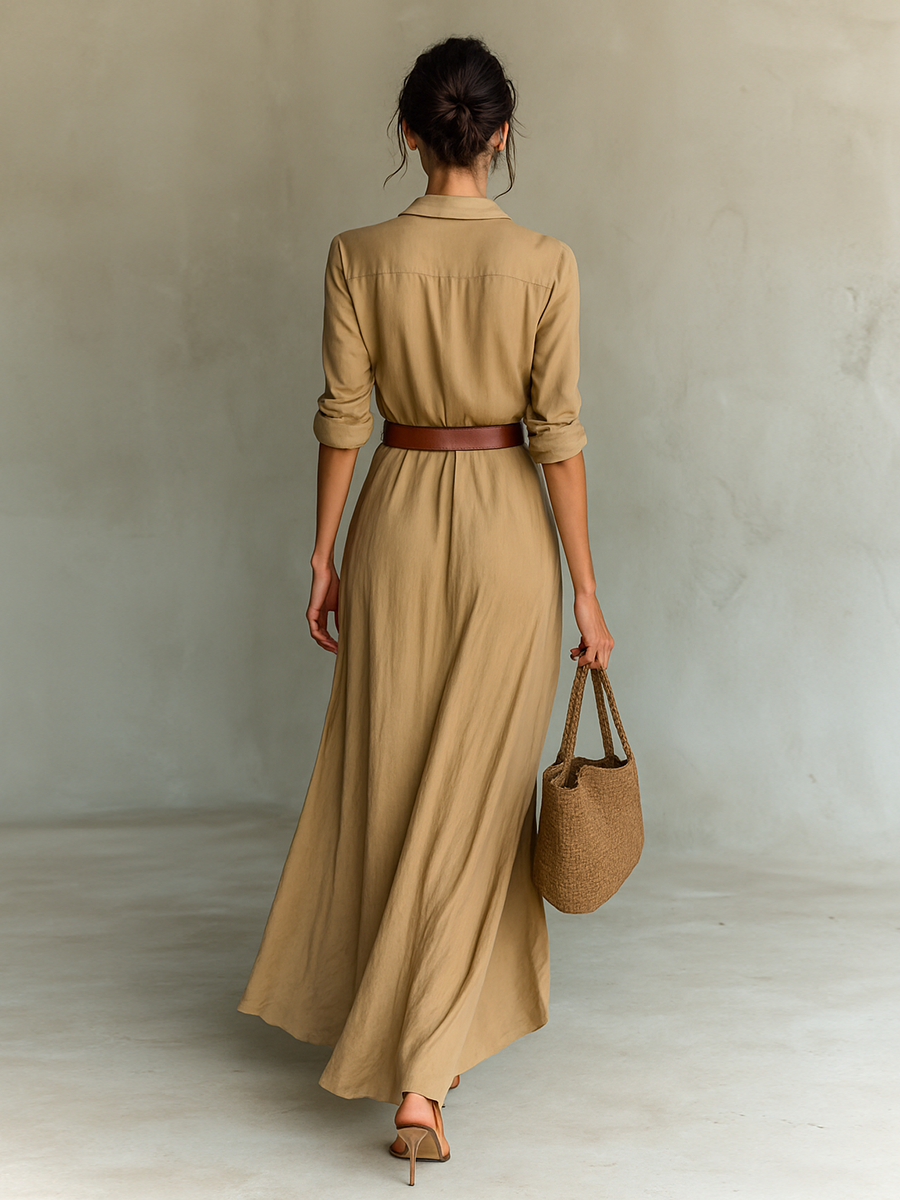 Kayla | Effortless Casual Shirt Dress for Women in Boho Maxi Style