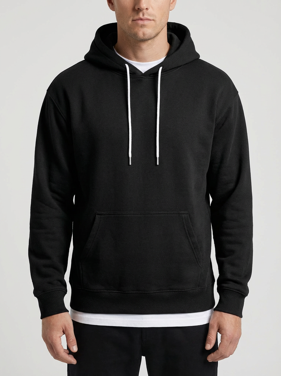 Cozy Hoodie for Men with Drawstring Hood Long Sleeve Kangaroo Pocket Fleece Relaxed Style