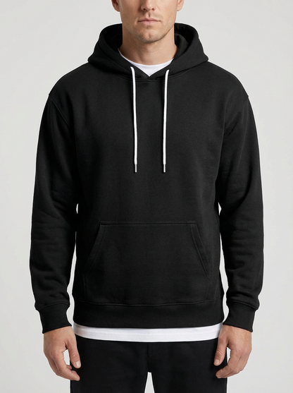 Cozy Hoodie for Men with Drawstring Hood Long Sleeve Kangaroo Pocket Fleece Relaxed Style