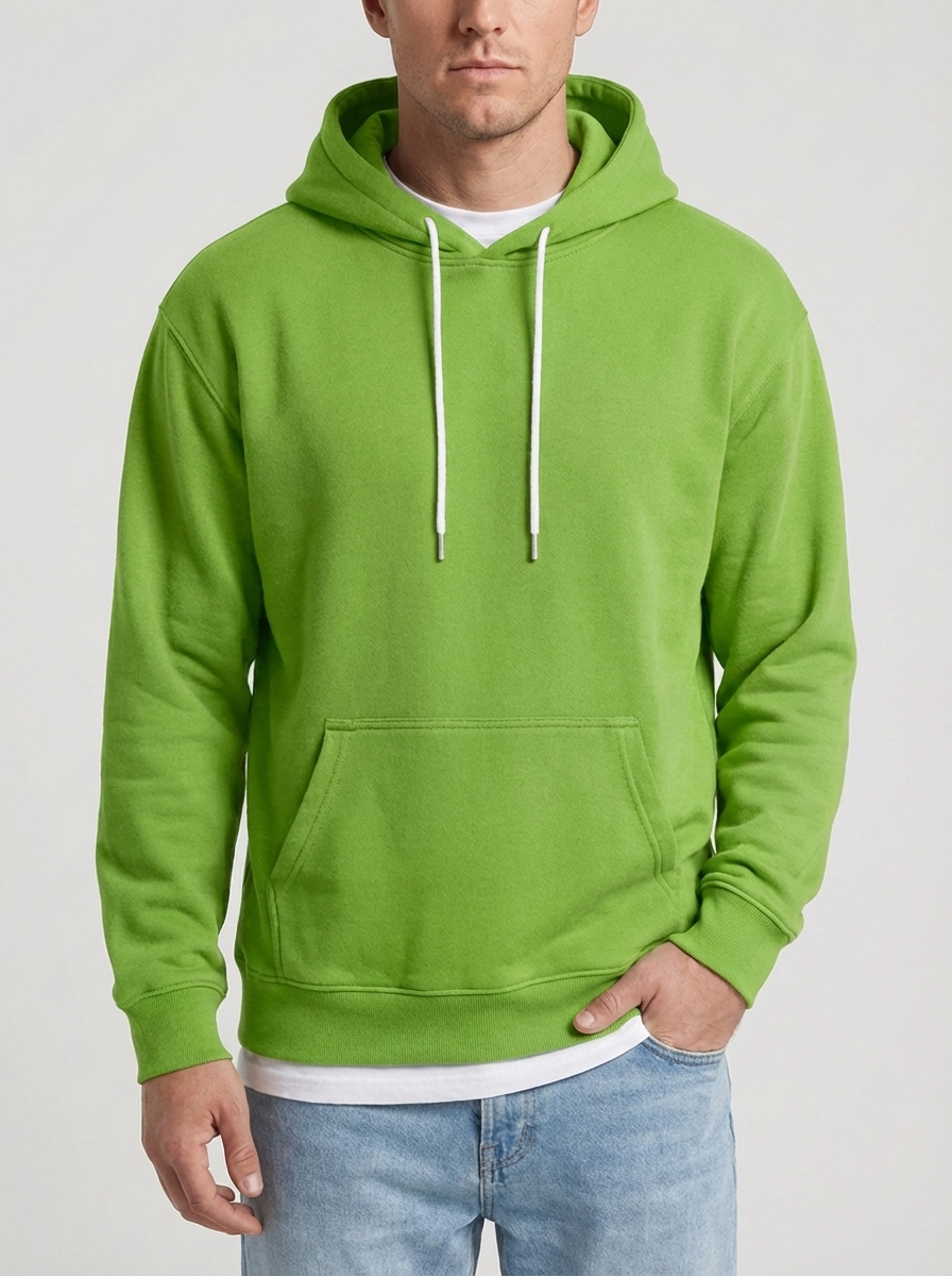 Cozy Hoodie for Men with Drawstring Hood Long Sleeve Kangaroo Pocket Fleece Relaxed Style