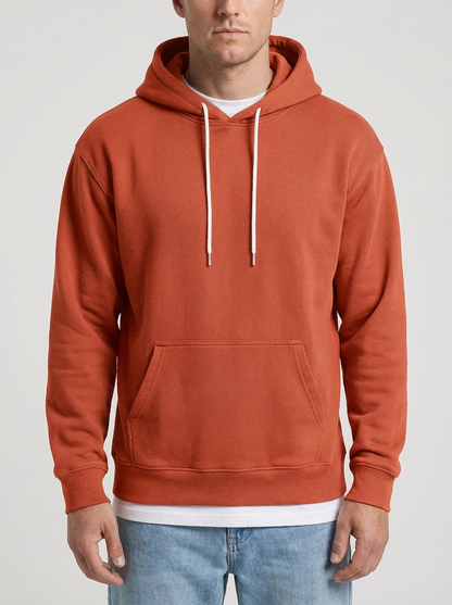 Cozy Hoodie for Men with Drawstring Hood Long Sleeve Kangaroo Pocket Fleece Relaxed Style